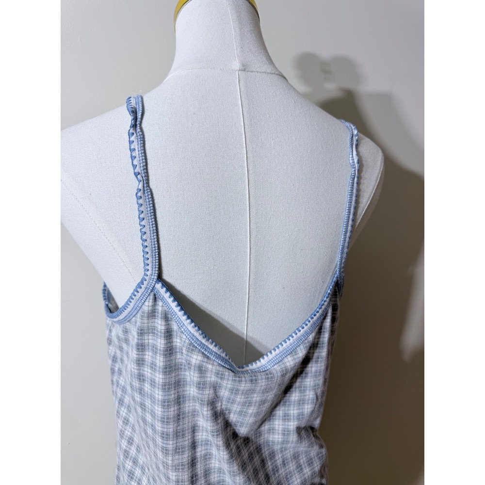 Y2K Secret Treasures Blue Plaid Teddy Bear Nightgown Sleep Dress Medium - Picture 7 of 10
